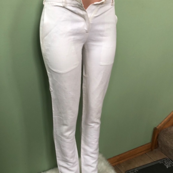 Bottega Veneta Womens Pants White Linen Cotton Blend Pockets Zip Italy 40 - Picture 2 of 7